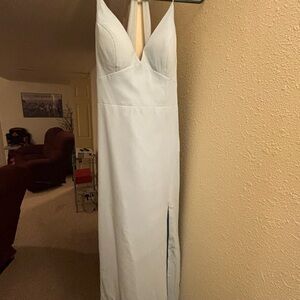 Elegant Light Blue Full Length Dress